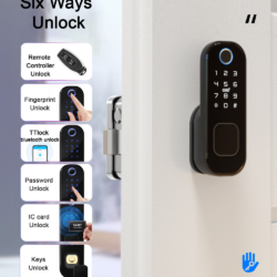 JCIF04BL Dual Fingerprint Reader Bluetooth TTlock App Smart Rim Door Lock