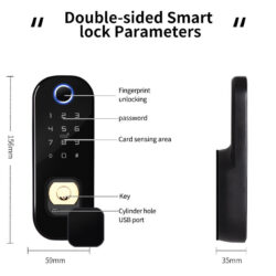 JCIF04BL Dual Fingerprint Reader Bluetooth TTlock App Smart Rim Door Lock