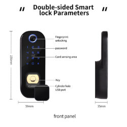 JCIF04 Dual Fingerprint Reader Tuya App WiFi Smart Rim Door Lock